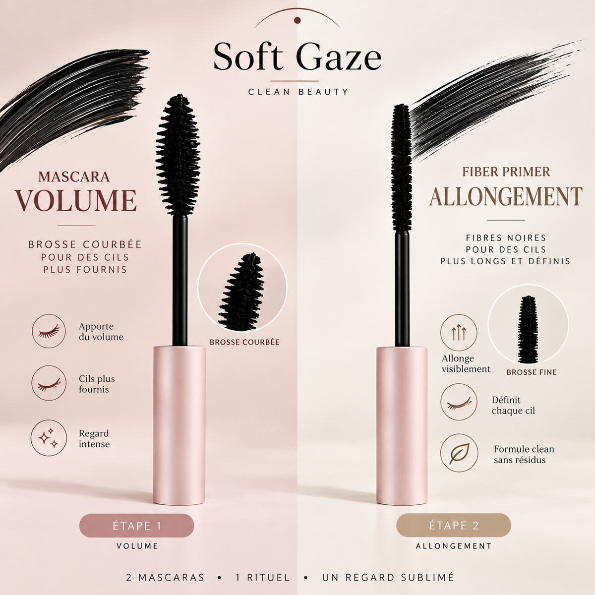 SILK LASH 4D — Kit Fiber Primer & Mascara Soft Gaze