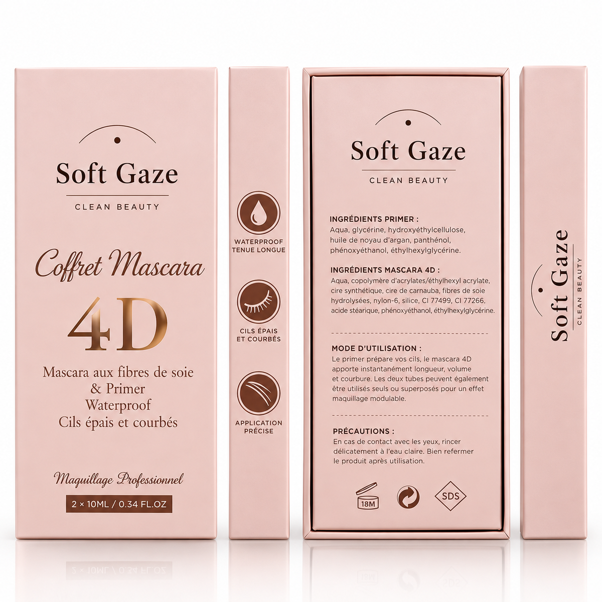 SILK LASH 4D — Kit Fiber Primer & Mascara Soft Gaze
